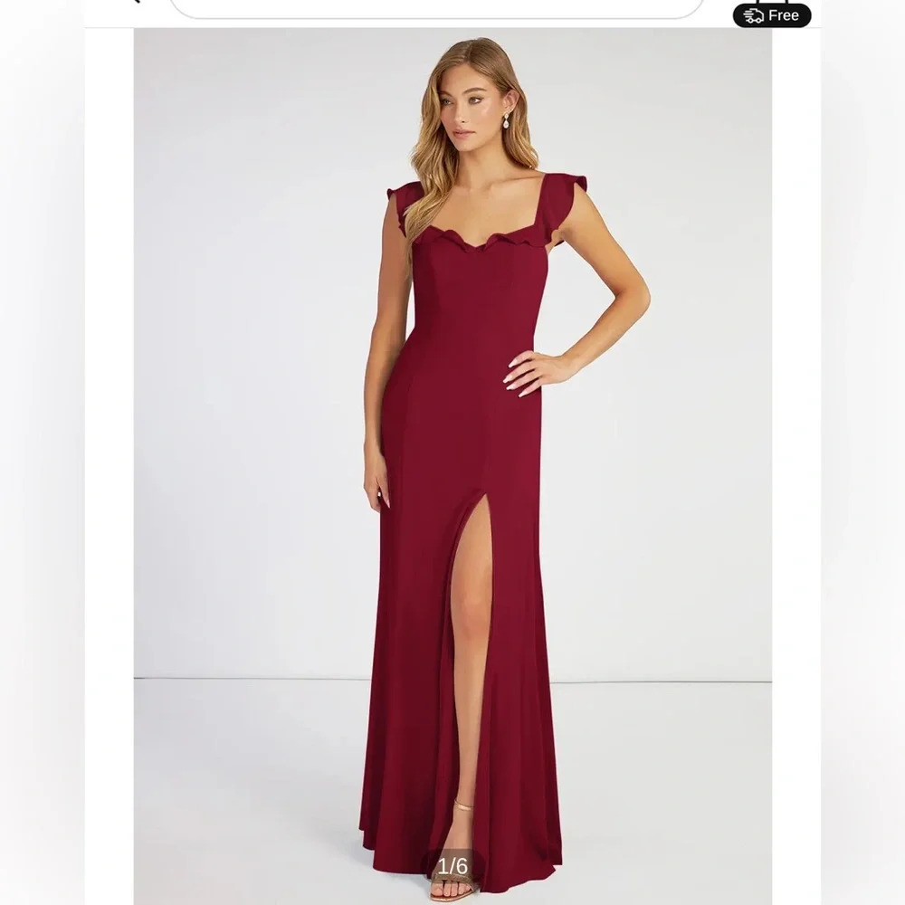 Azazie burgundy Bridesmaid Arela Dress